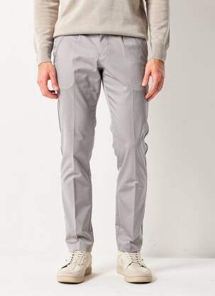 Pantalon slim tissage popeline taille normale gris PIERRE TALAMON homme