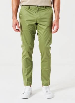 Pantalon slim tissage popeline taille normale vert PIERRE TALAMON homme