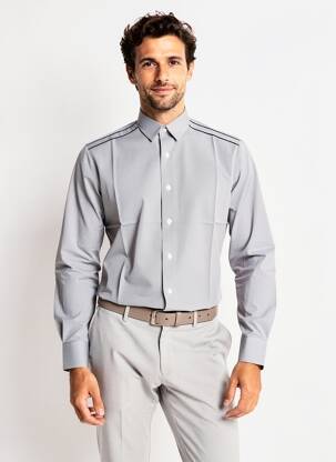 Chemise manches longues imprimé fantaisie gris PIERRE TALAMON homme