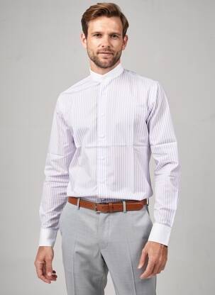 Chemise manches longues coupe cintrée violet PIERRE TALAMON homme