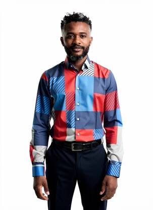 Chemise manches longues imprimé fantaisie bleu PIERRE TALAMON homme