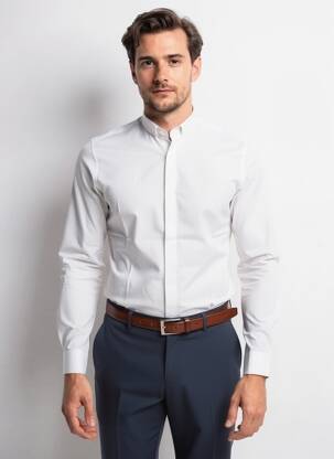 Chemise manches longues imprimé fantaisie blanc PIERRE TALAMON homme