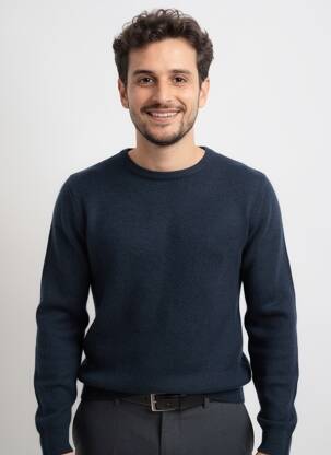 Pull stretch manches longues bleu PIERRE TALAMON homme