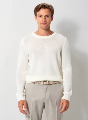 Pull stretch manches longues blanc PIERRE TALAMON homme