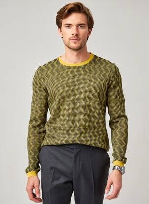 Pull stretch manches longues orange PIERRE TALAMON homme