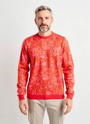 Pull stretch manches longues rouge PIERRE TALAMON homme