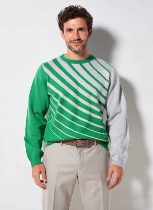 Pull stretch manches longues vert PIERRE TALAMON homme