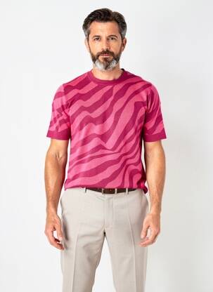 T-shirt coupe cintrée manches courtes rose PIERRE TALAMON homme