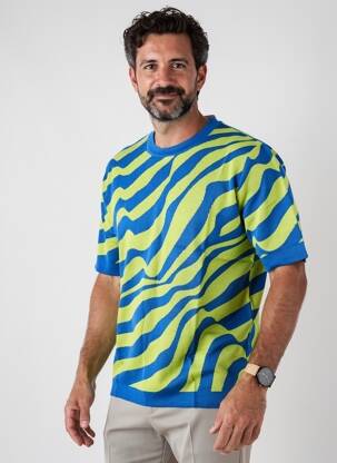 T-shirt coupe cintrée manches courtes bleu PIERRE TALAMON homme