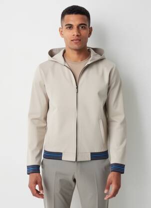 Veste casual resserrée sur le bas beige PIERRE TALAMON homme