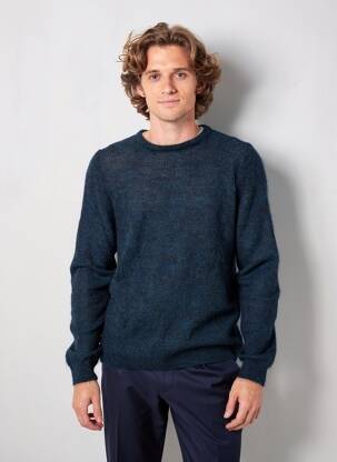 Pull stretch manches longues bleu PIERRE TALAMON homme
