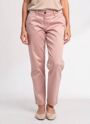 Pantalon chino tissage popeline taille normale rose PAKO LITTO femme