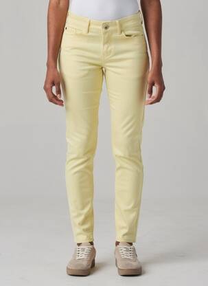 Pantalon slim tissage popeline taille normale jaune VERO MODA femme