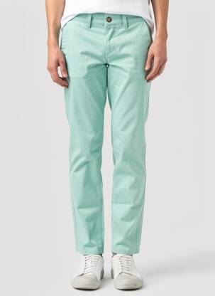 Pantalon chino tissage popeline taille normale bleu HAPPY femme