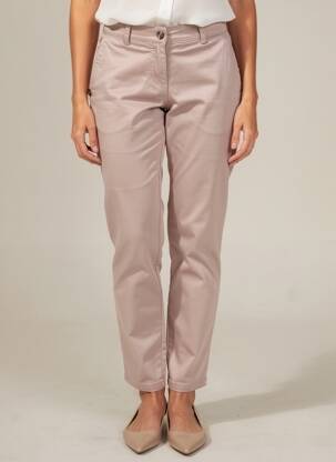 Pantalon chino tissage popeline taille normale rose PAKO LITTO femme