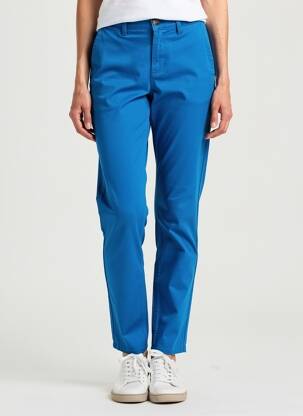 Pantalon chino tissage popeline taille normale bleu HAPPY femme