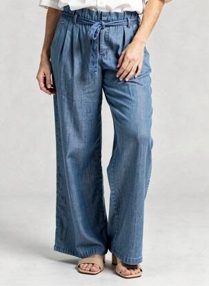 Pantalon large taille à pinces taille normale bleu LPB LES PETITES BOMBES  femme
