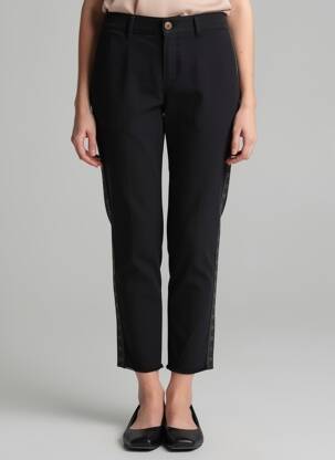 Pantalon 7/8 stretch taille normale noir HAPPY femme