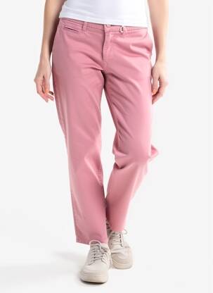 Pantalon chino tissage popeline taille normale rose MUSE femme