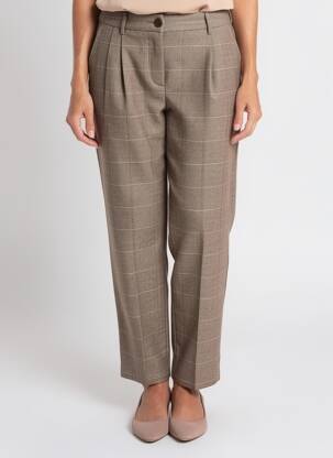 Pantalon droit taille haute taille haute marron MOLLY BRACKEN femme