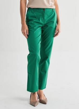Pantalon chino tissage popeline taille normale vert PAKO LITTO femme