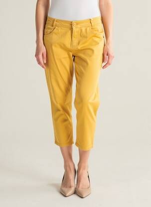 Pantalon 7/8 taille basse taille basse jaune TBS femme