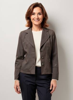 Veste casual finition intérieure doublée marron JOCAVI femme