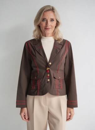 Veste casual coupe cintrée marron PAUSE CAFE femme