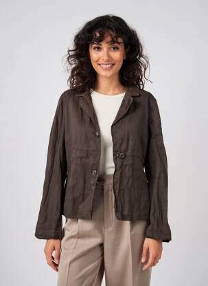 Veste casual coupe droite marron MAE MAHE femme