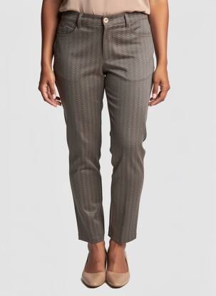 Pantalon slim stretch taille normale marron WALTRON femme