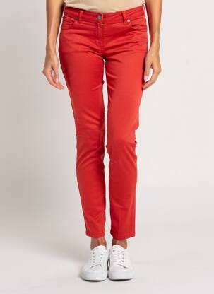 Pantalon slim tissage popeline taille normale orange VOTRE NOM femme