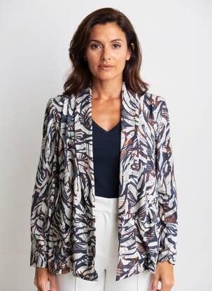 Blazer col châle bleu EVA KAYAN femme