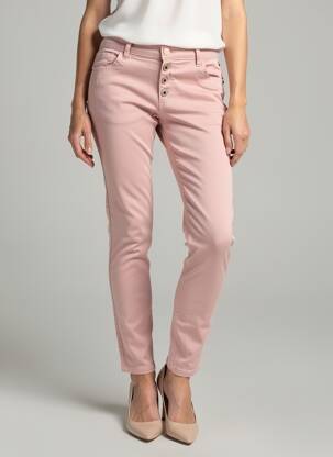 Pantalon slim tissage popeline taille normale rose JEWELLY femme