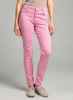 Pantalon slim stretch taille normale rose PLACE DU JOUR femme