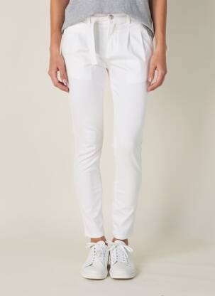 Pantalon slim taille élastique taille normale blanc R.DISPLAY femme