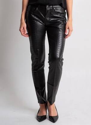 Pantalon slim stretch taille normale noir PLACE DU JOUR femme
