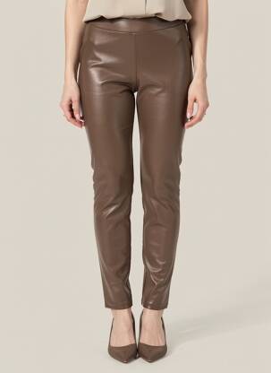 Legging tissage simili-cuir taille normale marron ZAC & ZOE femme