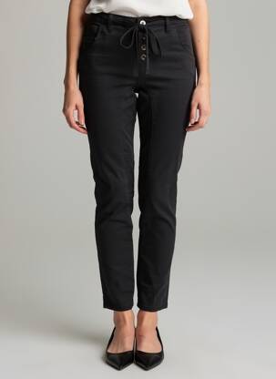 Pantalon slim taille élastique taille normale noir PLACE DU JOUR femme