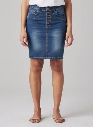 Jupe courte poches bleu PLACE DU JOUR femme