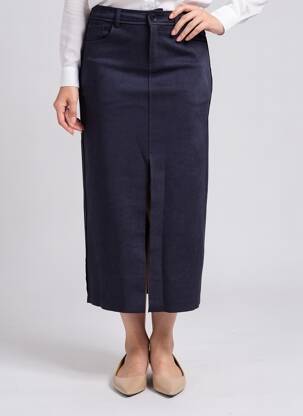 Jupe longue coupe droite bleu HF MODA femme