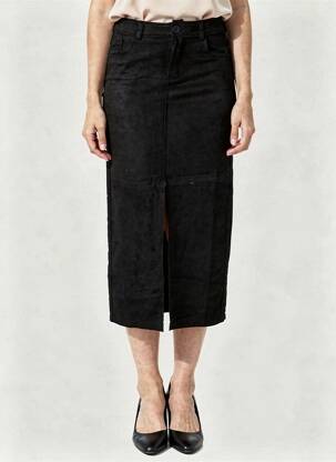 Jupe longue coupe droite noir HF MODA femme