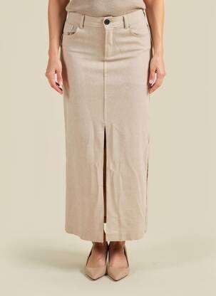 Jupe longue coupe droite beige HF MODA femme