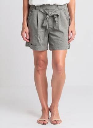 Short coupe droite gris fonce EMMA ELLA femme