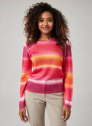 Pull coupe cintrée manches longues orange A.POIL femme