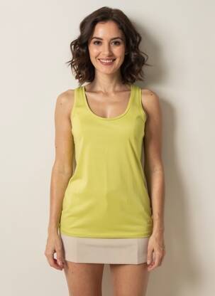 Débardeur stretch sans manche vert MAJESTIC FILATURES femme