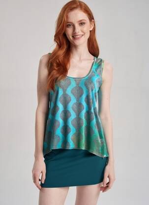 Top stretch sans manche bleu A.POIL femme