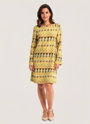 Robe courte manches longues manches longues jaune MALIPARMI femme