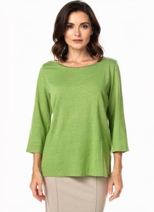 T-shirt manches 3/4 manches 3/4 vert MAJESTIC FILATURES femme