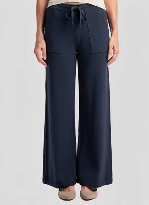 Pantalon large poches taille haute bleu MAJESTIC FILATURES femme
