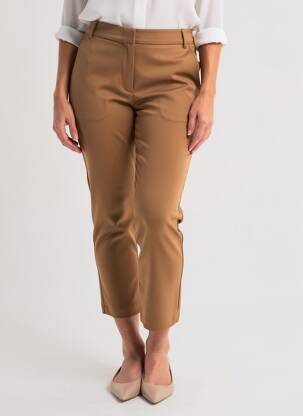 Pantalon 7/8 taille à pinces taille normale marron MARINA V femme